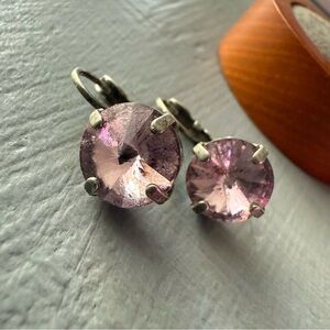 Sabika Crystal Silver Tone Dangle Earrings